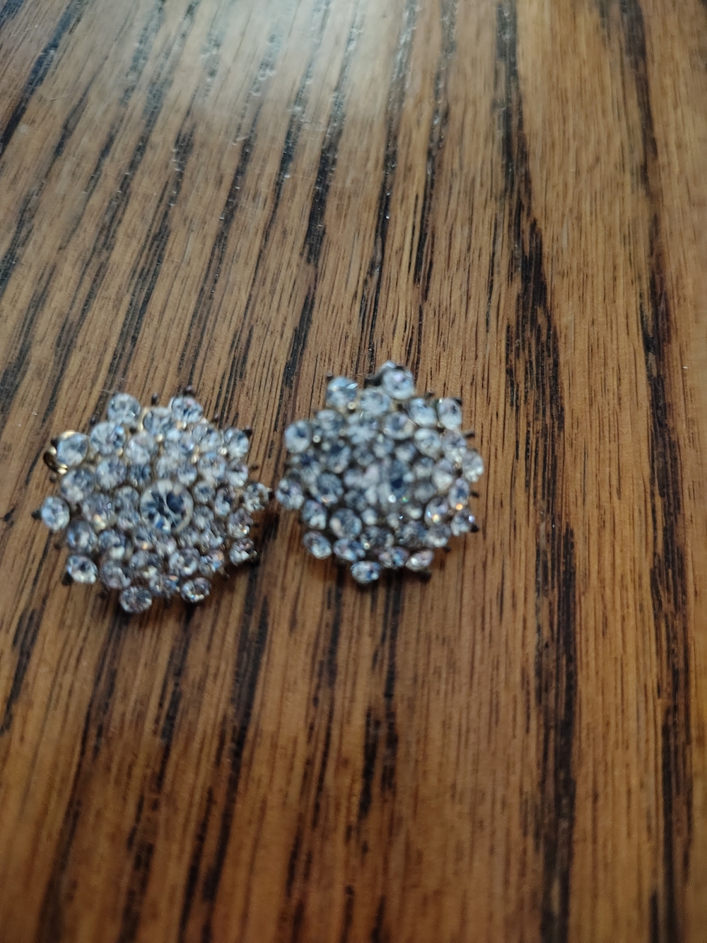 Silver Crystal Cluster Stud Earrings #5-102D